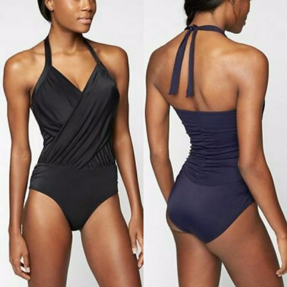 NWT Athleta Wrap One Piece in Black Size 40B/C - Picture 2 of 6